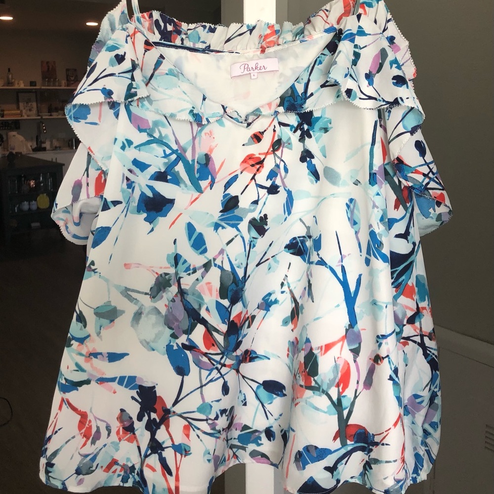 Parker cold shoulder floral blouse